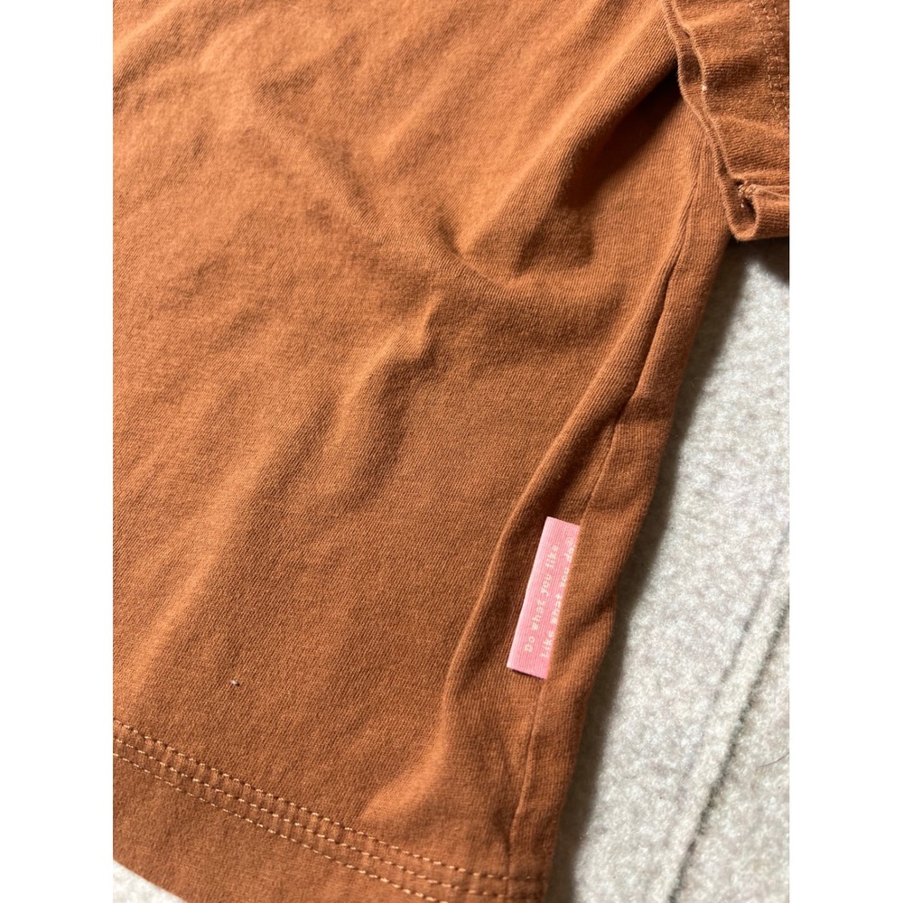 Life is Good Honey Long Sleeve Tee Women Medium Brown Boho Minimalist Cotton - Picture 2 of 8